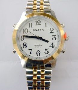 Montre parlante Homme, couleur or & argent La montre parlante