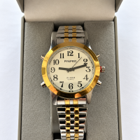 Montre parlante bicolore Femme ou Homme avec annonce de l'heure et de la date Montre parlante Femme ou Homme avec annonce de lheure et de la date
