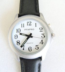 Montre parlante Femme, bracelet cuir La montre parlante