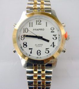 Montre parlante pour Femme, bracelet métallique extensible La montre parlante