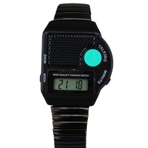 Montre parlante mixte bracelet métallique noir La montre parlante