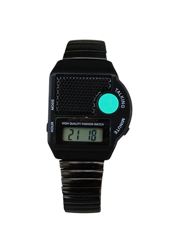 Montre parlante mixte bracelet métallique noir La montre parlante