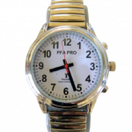 Montre parlante femme PFA PRO fond blanc Montre parlante femme PFA PRO – fond blanc – bracelet métal – annonce vocale française
