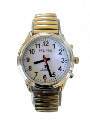 Montre parlante femme pfa pro fond blanc - pfa pro Montre parlante femme PFA PRO – fond blanc – bracelet métal – annonce vocale française
