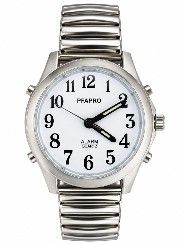 - pfapro Montre parlante Femme ou Homme avec annonce del'heure, de la date, d'une alarme
