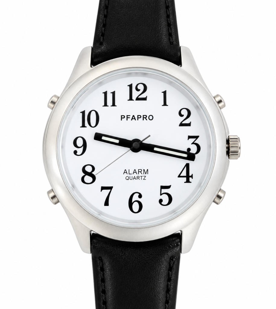 Montre parlante avec annonce de la date et 1 alarme - pfapro Montre parlante avec annonce de la date et 1 alarme